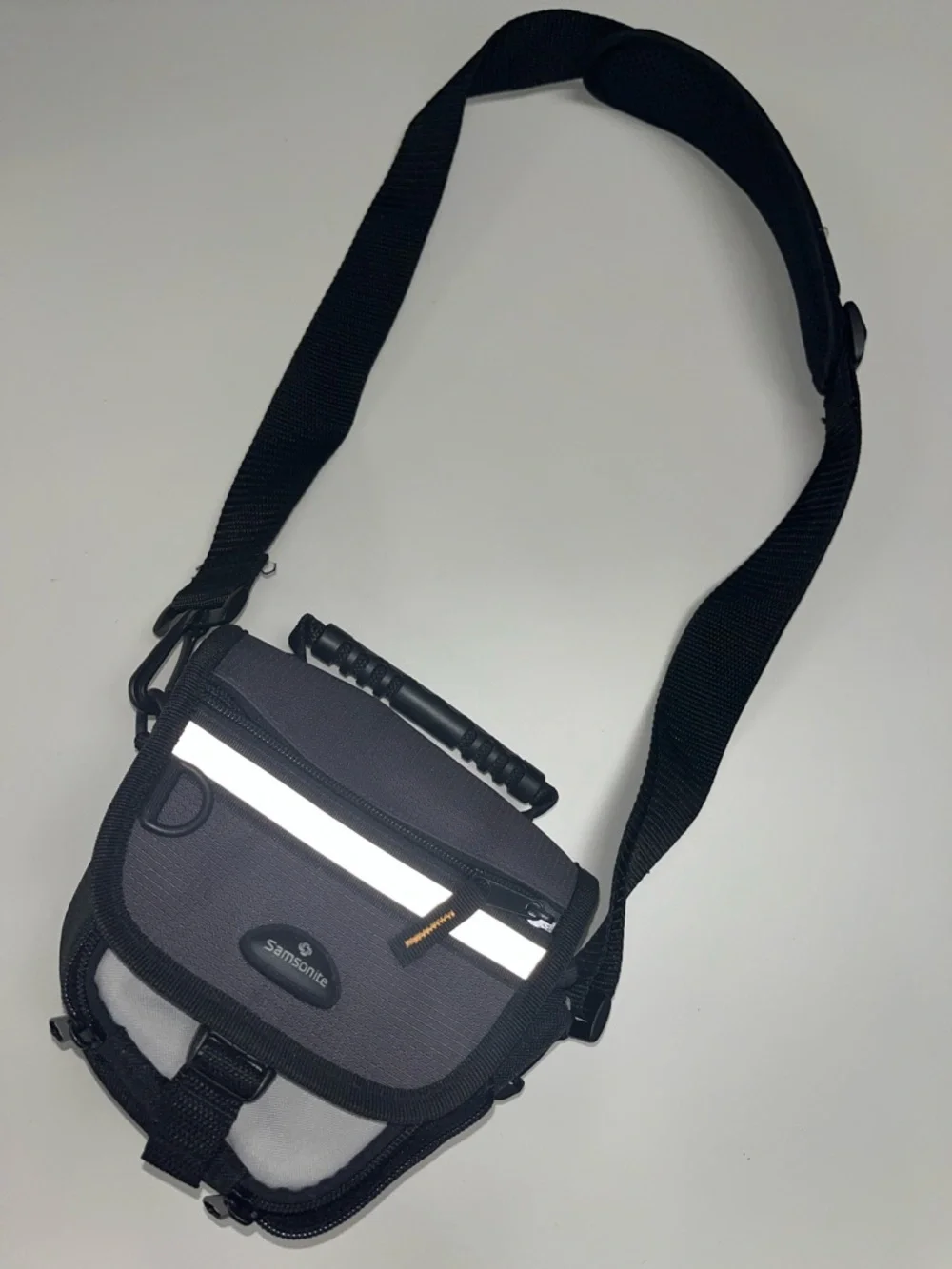 Samsonite Black and Gray Camera Crossbody Bag